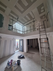 Photo de galerie - -Enduit plaque de plâtre (collage, charge et finition manuel).