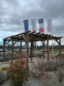 Photo de galerie - Pergola en châtaignier brut 