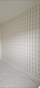 Photo de galerie - Pose d'une tapisserie avec raccord.