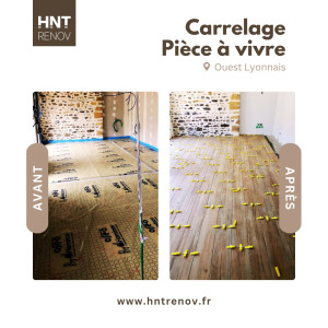 Photo de galerie - Pose de carrelage - Pièce à vivre