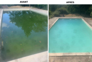 Photo de galerie - Avant après d’une grande piscine après hivernage 