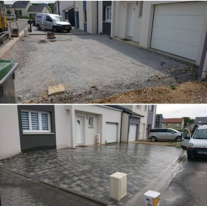 Photo de galerie - Mise en forme + pose de pavé 