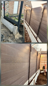 Photo de galerie - Pose de clôture avec luminaire 