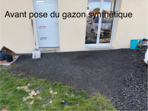 Photo de galerie - Pose de gazon synthétique 