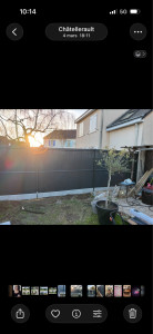 Photo de galerie - Pose de grillage rigide 1m93 + lames occultant PvC