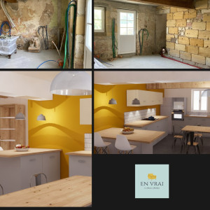 Photo de galerie - Projet d'aménagement intérieur d'une pièce à vivre avec cuisine