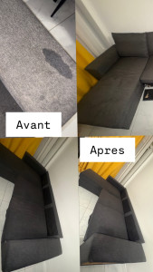 Photo de galerie - Nettoyage du canapé avec une shampouineuse