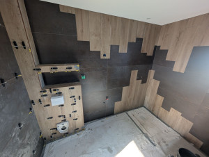 Photo de galerie - Faïence de salle de bain avec une touche de déco