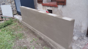 Photo de galerie - Mur monter et enduit 