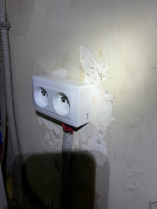 Photo de galerie - Installation d’une prise double espace cuisine 
