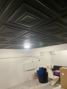 Photo de galerie - Dalle noire posée sur plafond 