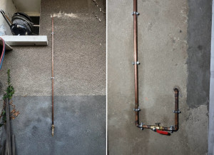 Photo de galerie - Pose d’une arrivée d’eau pour un robinet de puisage. 