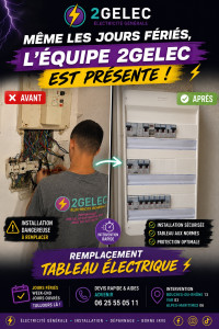 Photo de galerie - Remplacement complet d'un tableau électrique ancien par une installation propre et sécurisée Mise en sécurité Tableau aux normes Protection optimale