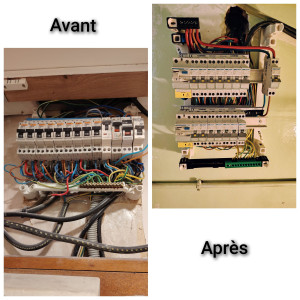Photo de galerie - Déplacement et remise aux normes d'un tableau électrique.
