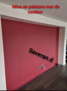 Photo de galerie - Remise en peinture mur de couleur et blanc