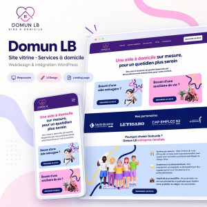 Photo de galerie - Création d’un site vitrine moderne et responsive pour une entreprise d’aide à domicile. J’ai conçu une interface claire, rassurante et accessible, pensée pour présenter les services, valoriser l’image de l’entreprise et faciliter les demandes de devis.