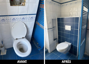 Photo de galerie - Remplacement Bati-Support HS pour Geberit + Placo + Faillence 