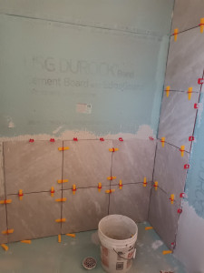 Photo de galerie - Pose de carrelage dans une douche