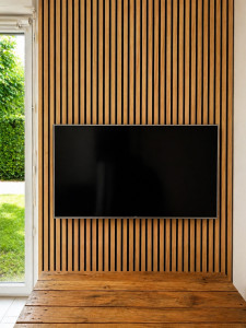 Photo de galerie - Décor mural vertical sur ossature 