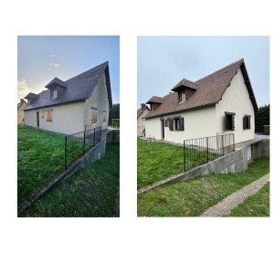 Photo de galerie - Ravalement façade 
peinture des boiseries.