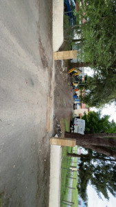 Photo de galerie - Création seuil portail plus de poteau 30/30 ouverture de 4m36