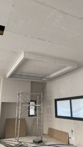 Photo de galerie - Pose de placo hauteur plafond 4m 
