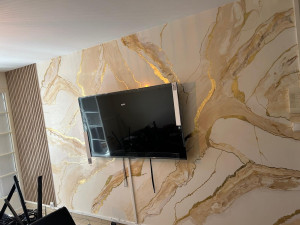 Photo de galerie - Stucco effet marbre dessin demandé par client