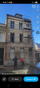Photo de galerie - Pose dun échafaudage pour rénovation de facade 