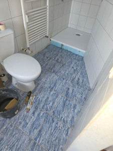 Photo de galerie - Dépose bac a douche et repose.