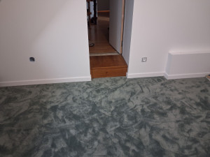 Photo de galerie - Peinture des murs, pose d'une moquette et finition avec des plaintes .