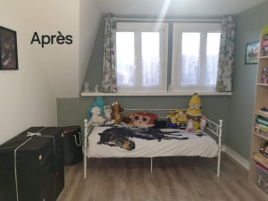 Photo de galerie - Avant après peinture et papier peint 
