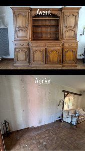 Photo de galerie - Le meuble a été démonté et emporté à la déchèterie professionnelle.