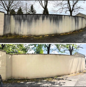 Photo de galerie - Nettoyage mur haute pression