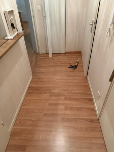 Photo de galerie - Pose parquet couloir salon cagibi plainte pas encore poser 