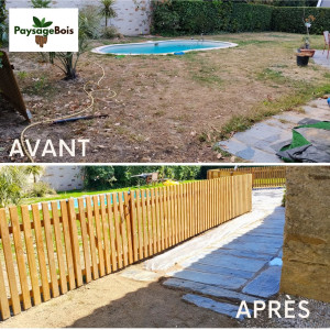 Photo de galerie - Création d'une clôture pour sécuriser la piscine. 