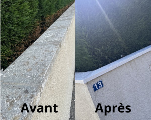 Photo de galerie - Peinture extérieur de muret sur chapeau 