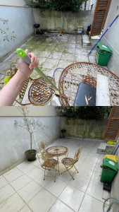 Photo de galerie - Avant et après le nettoyage du jardin de la maison que je nettoie chaque semaine.