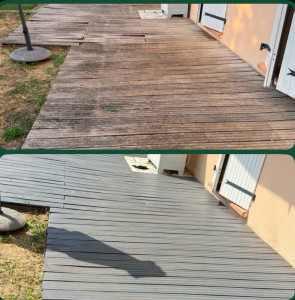 Photo de galerie - Besoin de rénover votre terrasse en bois ? ?✨ Je redonne vie à votre extérieur avec nettoyage et protection pro. Évitez de tout remplacer ! Contactez-moi pour un devis. ? #Terrasse #Bois #Peinture #Renovation #Grasse