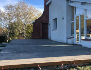 Photo de galerie - Avant pose de travertin 