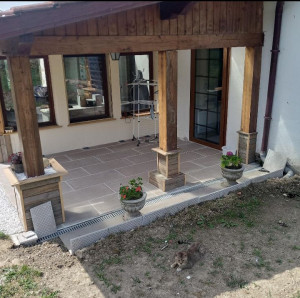 Photo de galerie - Création d'une terrasse couverte.