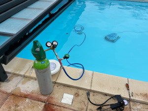Photo de galerie - Recherche de Fuite piscine, Mise en pression des canalisations, Passage caméra 