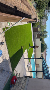 Photo de galerie - Pose de pelouse synthétique