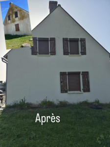Photo de galerie - Traitement de façade avec le produit a action lente et un booster a 8% , j'utilise pas d'action choc ni d'eau de javel 