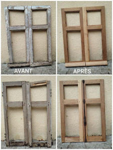 Photo de galerie - Fabrication sur mesure d'une fenêtre en bois exotique. 