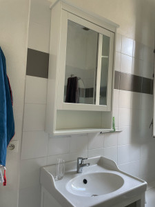 Photo de galerie - Pose meuble vasque + meuble miroir