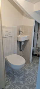 Photo de galerie - Pose et raccordement wc suspendu ainsi que lave-main
