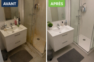 Photo de galerie - Après intervention CLEAN & GO
 Nettoyage complet de salle de bain (avant et après) 