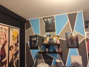 Photo de galerie - Rénovation d'un chambre d'enfant : 
lissage des murs - préparation des supports - mise en peinture 