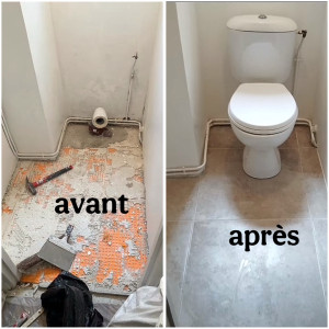 Photo de galerie - Carrelage et WC installés