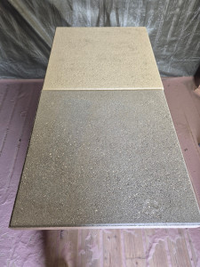 Photo de galerie - Carreaux de terrasse après aérogommage.